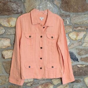 J. Jill 100% Linen Peach Jacket